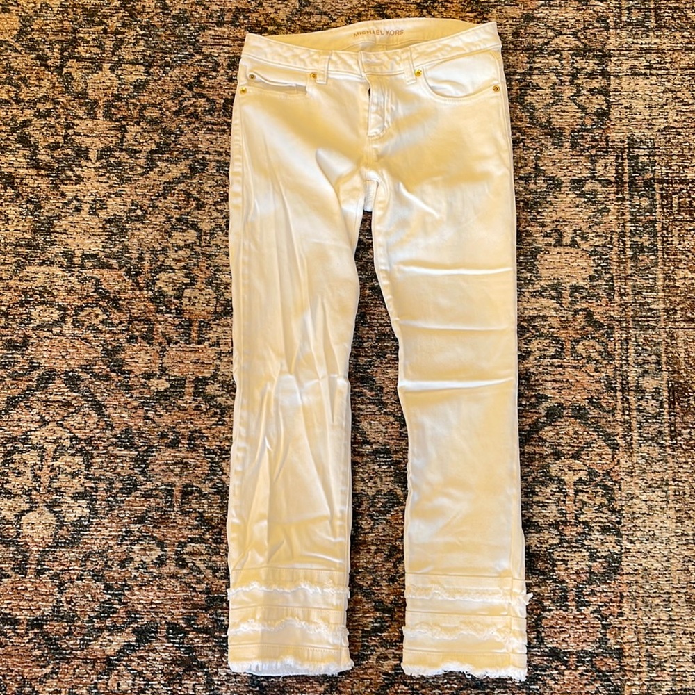Michael Kors Dillon Relaxed White Jeans
